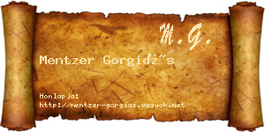 Mentzer Gorgiás névjegykártya